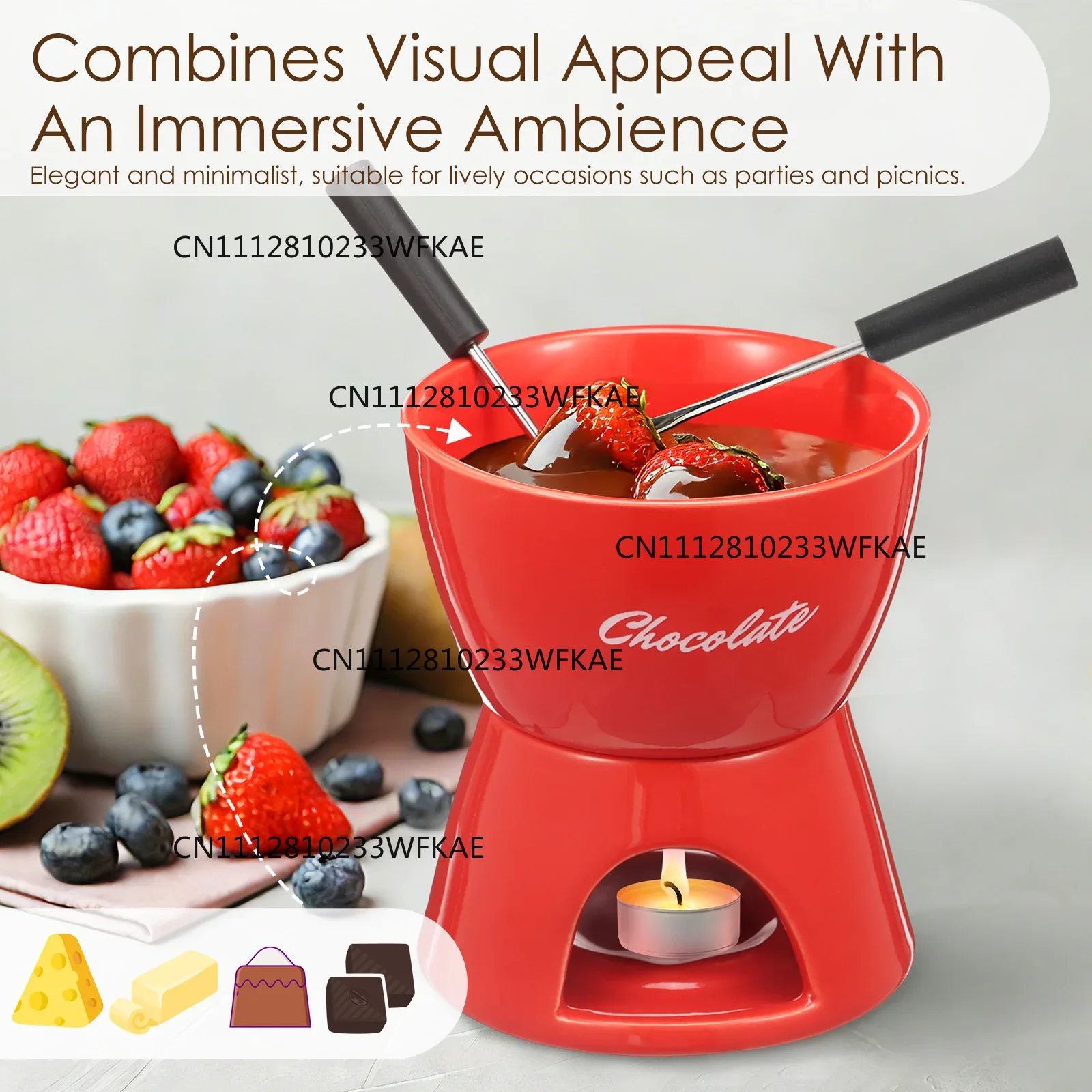 Ceramic Chocolate Chafing Dish - Fondue Pot Ceramic recension och pris