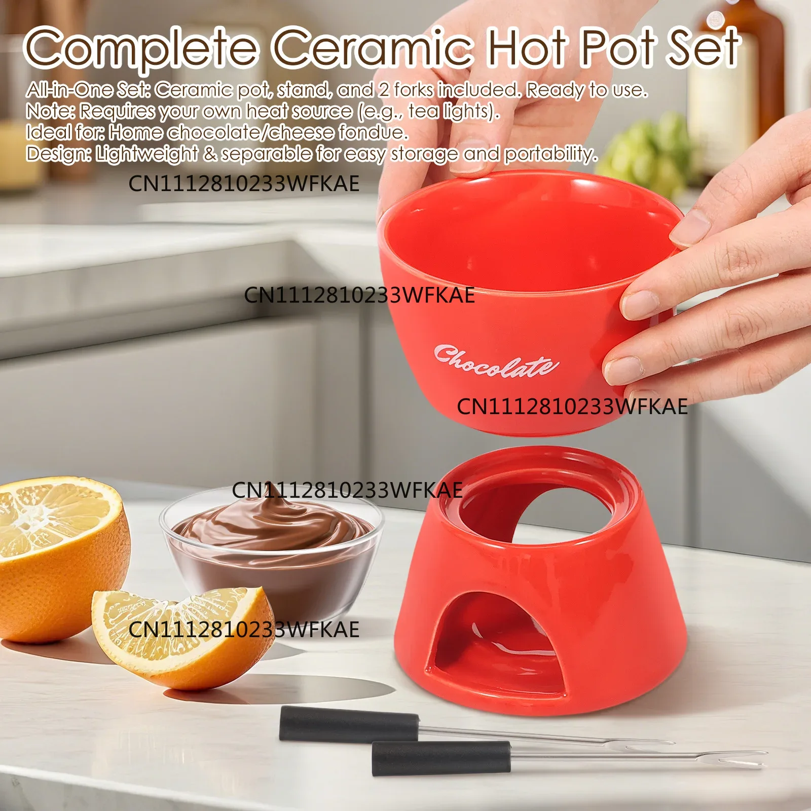 Ceramic Chocolate Chafing Dish - Fondue Pot Ceramic recension och pris