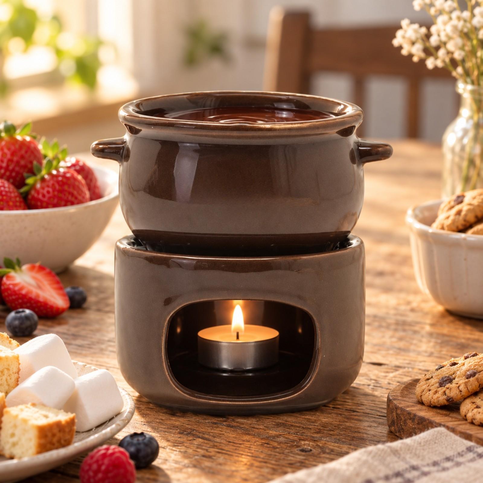 Candle-Heated Ceramic Melting  - Fondue Pot Ceramic recension och pris