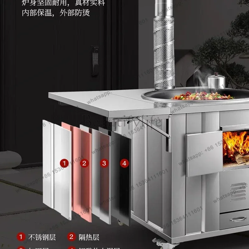 LSStainless Steel Firewood Sto - Home Cooking Heater recension och pris