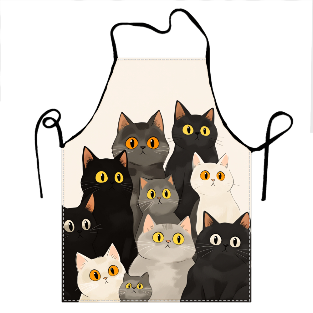 Cute Cat Family Apron Beige Ca - Home Cooking For Cats recension och pris