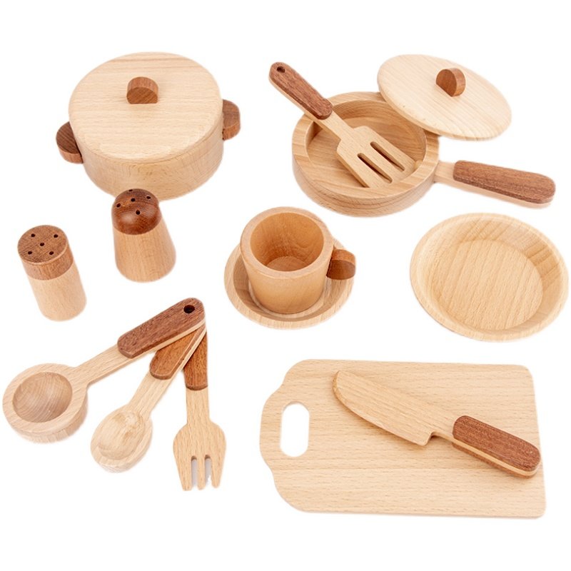 Maoduo Toys Beech Wooden Kids  - Home Cooking Utensils recension och pris