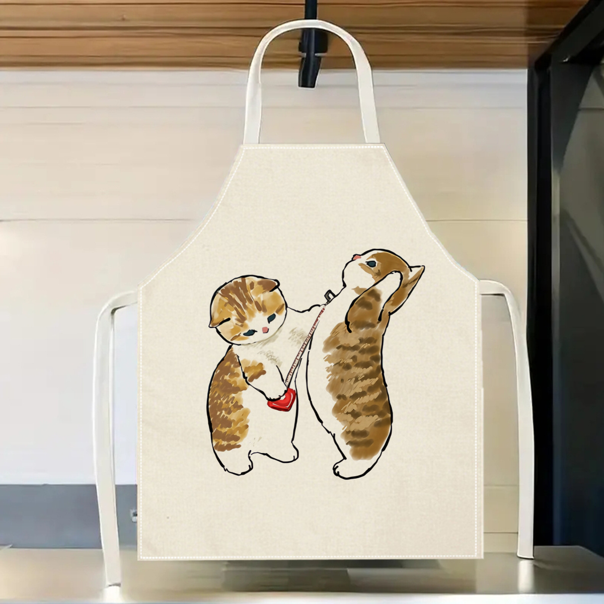 1pc Cute Cats Playing Apron Li - Home Cooking For Cats recension och pris