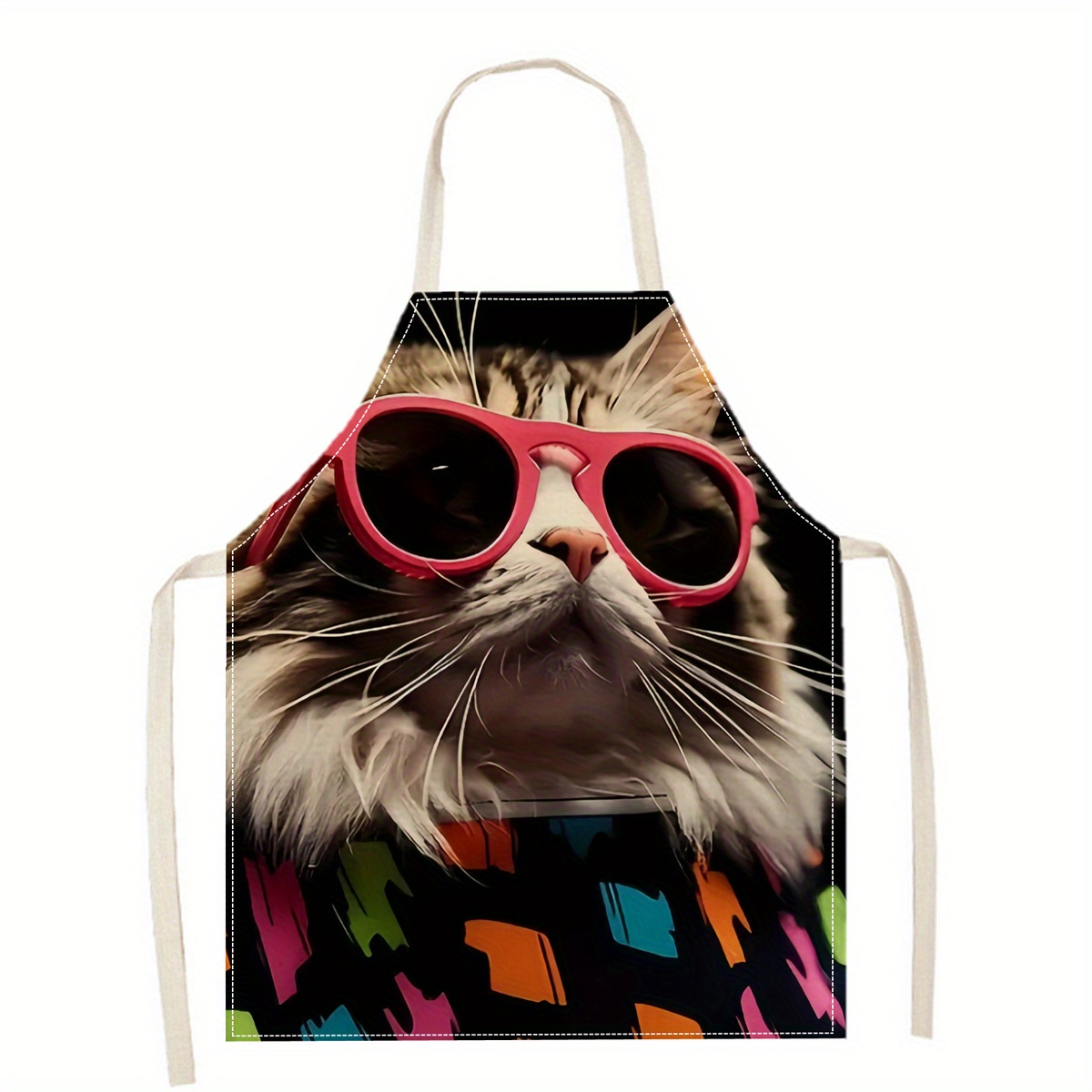 Linen Apron Funny Cat Sunglass - Home Cooking For Cats recension och pris